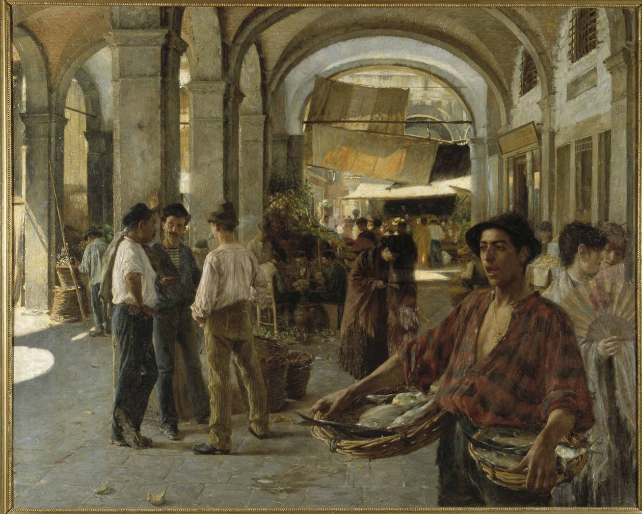 Ein venezianischer überdachter Markt, 1887 von Oscar Gustaf Bjorck