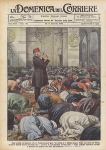Eine Neuheit im prunkvollen Ritus von Konstantinopel zur Investitur von Abdul Megid von Achille Beltrame