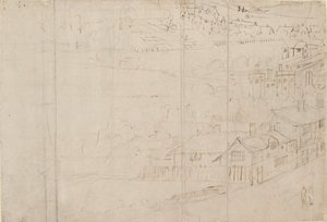 Panorama von London, gesehen von Southwark: Bankside, 1554
