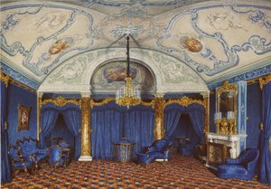 Innenräume des Winterpalastes. Das vierte reservierte Apartment. Ein Schlafzimmer