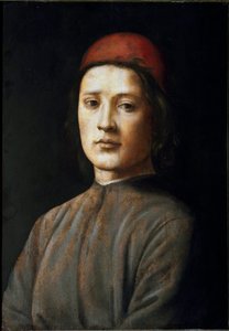 Porträt eines jungen Mannes mit rotem Hut von Filippino Lippi
