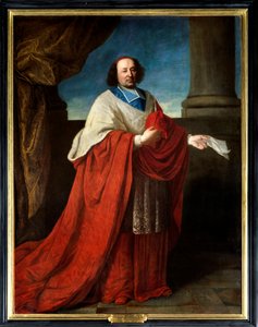 Porträt von Kardinal de Cambout de Coislin (1636-1706) Bischof von Orléans, Prior von Longpont. Anonymes Gemälde des 17. Jahrhunderts. Öl auf Leinwand. Pflichtangabe: Sully sur Loire, Schloss Sully