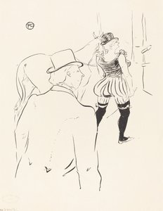 Hinter den Kulissen des Folies-Bergère: Mrs. Lona Barrison mit ihrem Manager und Ehemann von Henri de Toulouse Lautrec