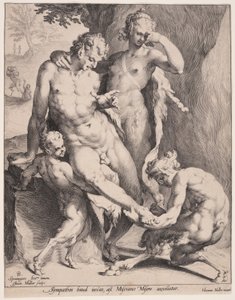 Oreaden ziehen einen Dorn aus dem Fuß eines Satyrs