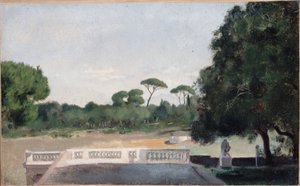 Gärten der Villa Borghese, gesehen von der Villa Medici in Rom, zwischen 1859 und 1860