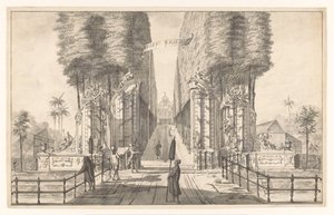 Ansicht des Landhauses Weltevreden in Batavia