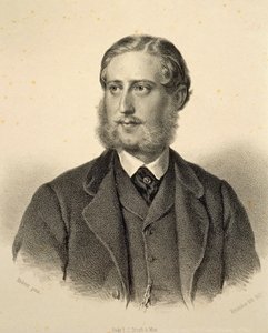 Porträt von Ferdinand Bonaventura, Prinz Kinsky (1834-1904). Gravur von Josef Kriehuber