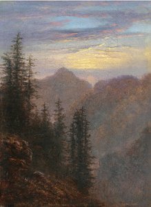 Ansicht der Berge in der Dämmerung