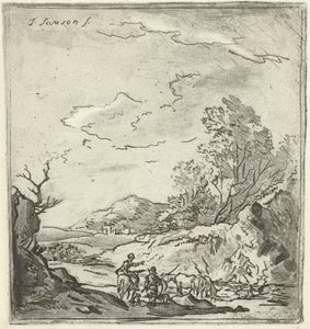 Landschaft mit Reiter und Hirte