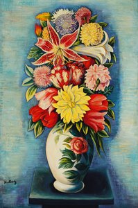 Bouquet de Fleurs: Dahlias, Tulipes, Lys et Liliums
