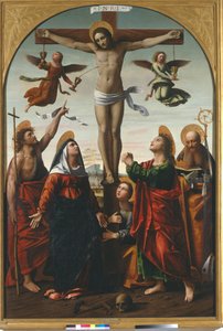 Kreuzigung mit der Jungfrau und St. Johannes dem Täufer, St. Maria Magdalena, St. Johannes dem Evangelisten und St. Augustinus