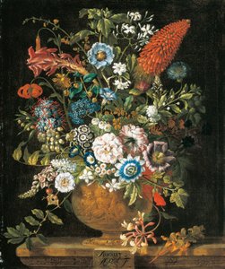 August, aus Die zwölf Monate der Blumen, ein Blumenkalender von Stillleben