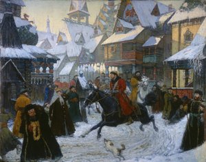 Eine alte russische Stadt. Die Reiter, 1910er Jahre