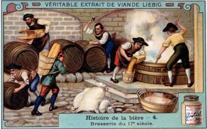 Geschichte des Bieres: Brauerei im 18. Jahrhundert - Liebig-Werbesticker