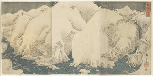 Berg und Fluss am Kiso-Pass, August 1857