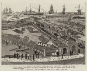 Eisenbahnverlängerung in Portsmouth, der neue Hafenbahnhof