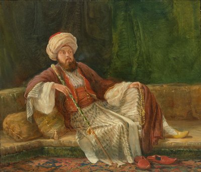 Westlicher Gentleman im orientalischen Kostüm von British Painter