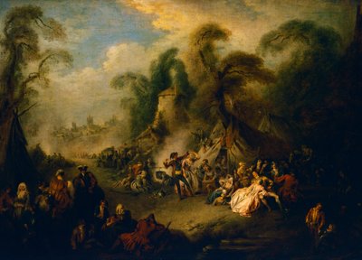 Ländliches Fest, ca. 1728, Gemälde von Jean-Baptiste Pater (1695-1736) von Jean Baptiste Joseph Pater