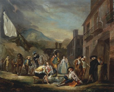 Ein Picknick in einem Landgasthof von Luis Paret y Alcazar