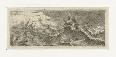 Kleines Seestück mit Schiffen in einem Sturm von Reinier Nooms