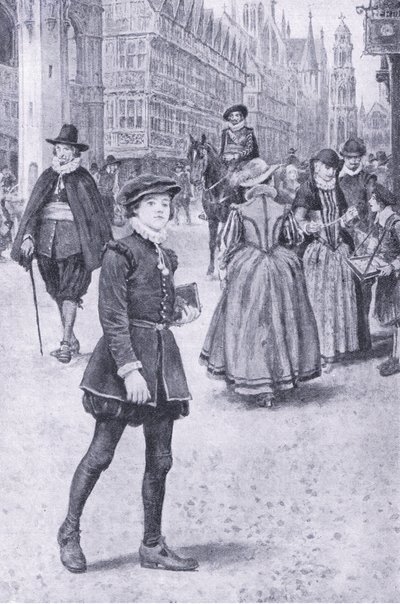 Herrick reitet die Cheapside hinunter, Illustration aus My Magazine von Walter Paget